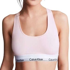 Calvin Klein Modern Cotton Collection Unlined Cotton Blend Light Pink Bralette L